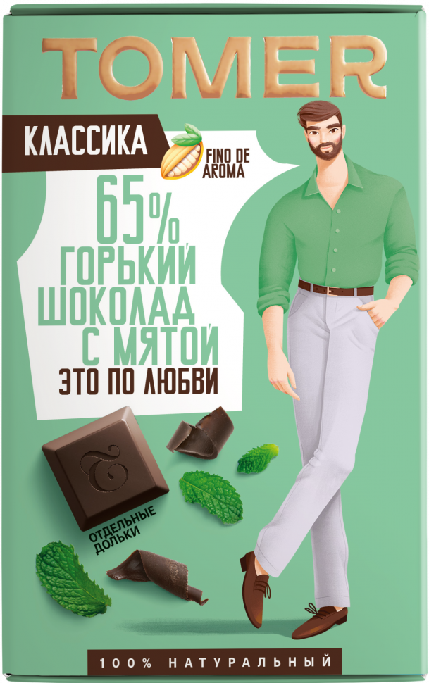  Фабрика Томер  Горький шоколад с МЯТОЙ, 90г в Лянторе